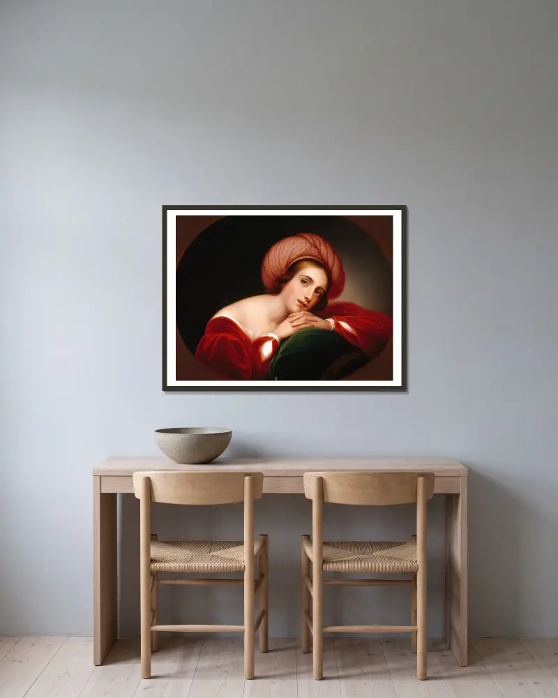Idealisiertes Porträt von Rembrandt Peale gerahmt an einer Wand