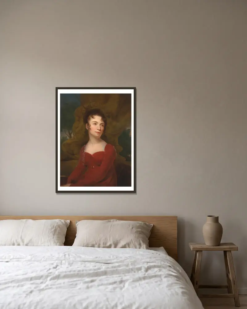 Juliana Westray Wood av Rembrandt Peale inramad på en vägg