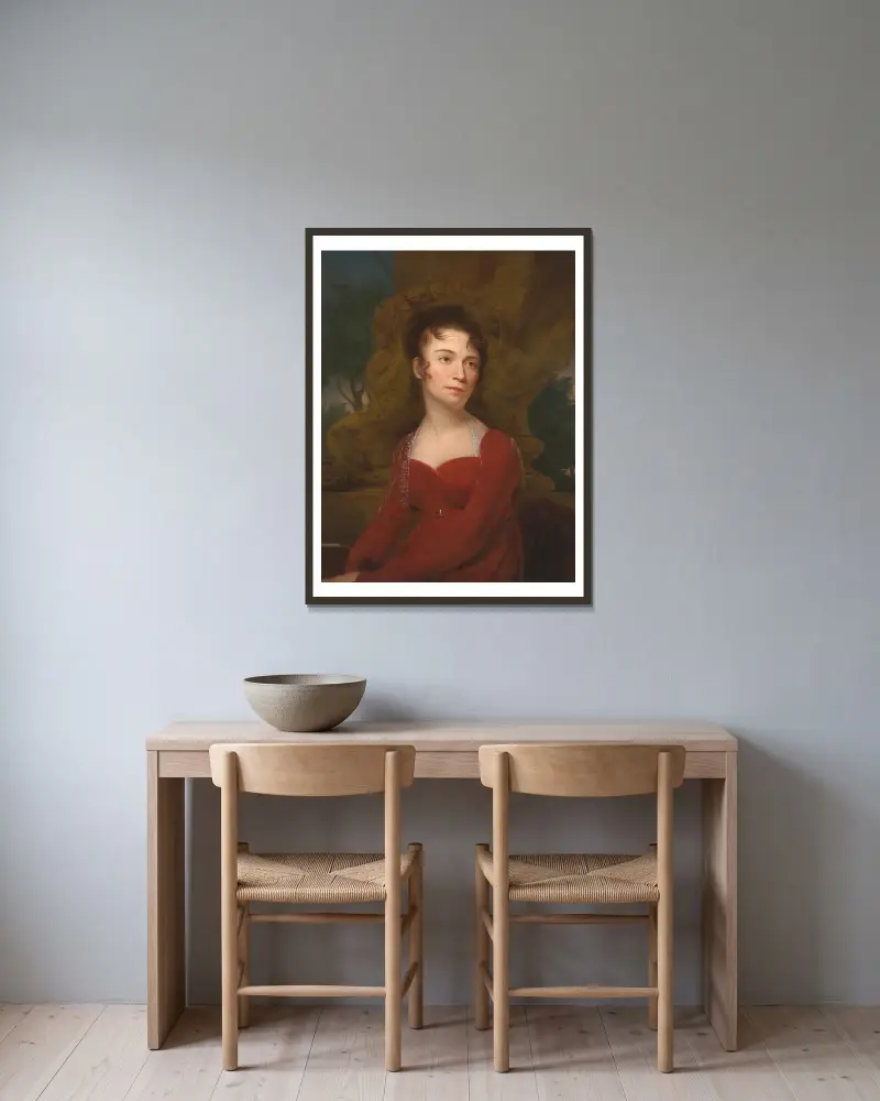Juliana Westray Wood av Rembrandt Peale inramad på en vägg