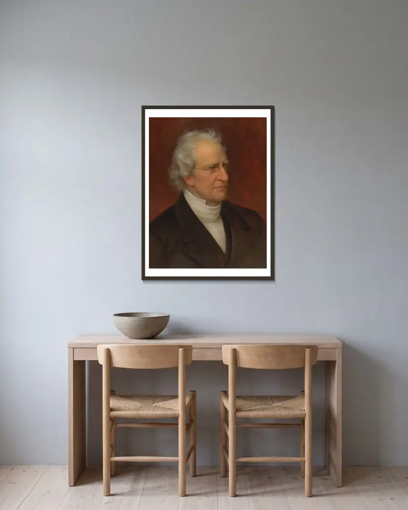 Portrait Of Charles Hodge av Rembrandt Peale inramad på en vägg
