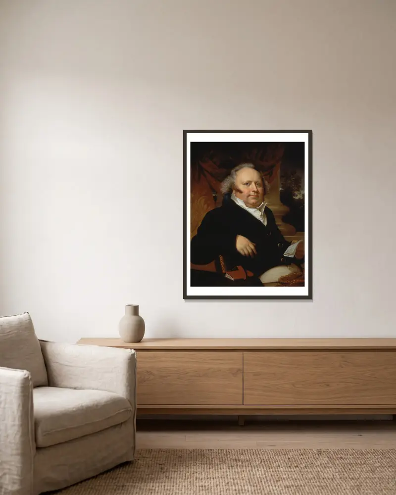 Portrait of Jacob Gerard Koch av Rembrandt Peale inramad på en vägg