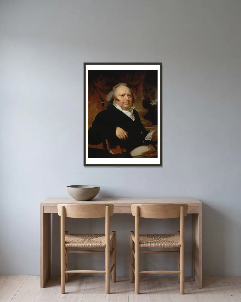 Portrait of Jacob Gerard Koch av Rembrandt Peale inramad på en vägg