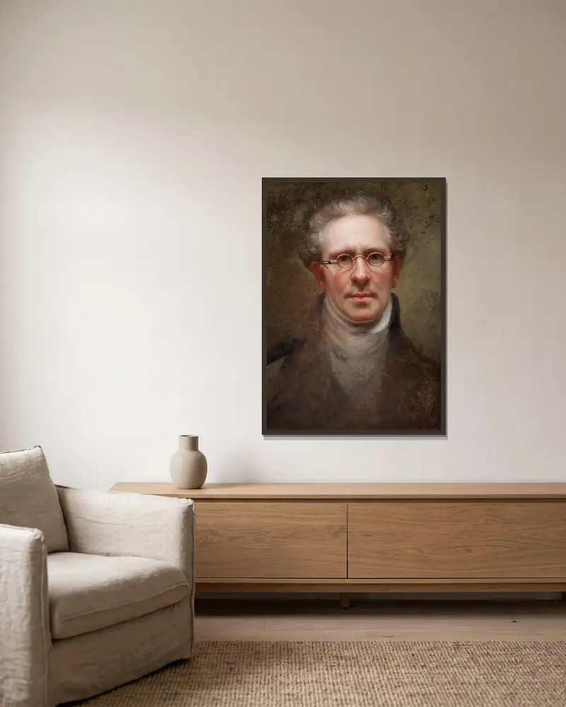 Autoportrét, Rembrandt Peale v rámu na stěně