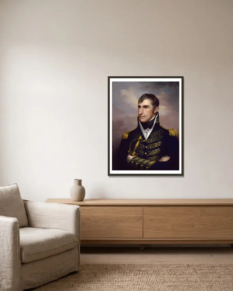 William Henry Harrison von Rembrandt Peale gerahmt an einer Wand