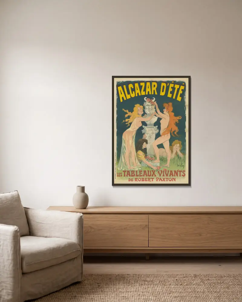 Alcazar d’Eté. Les tableaux vivants av René Péan inramad på en vägg