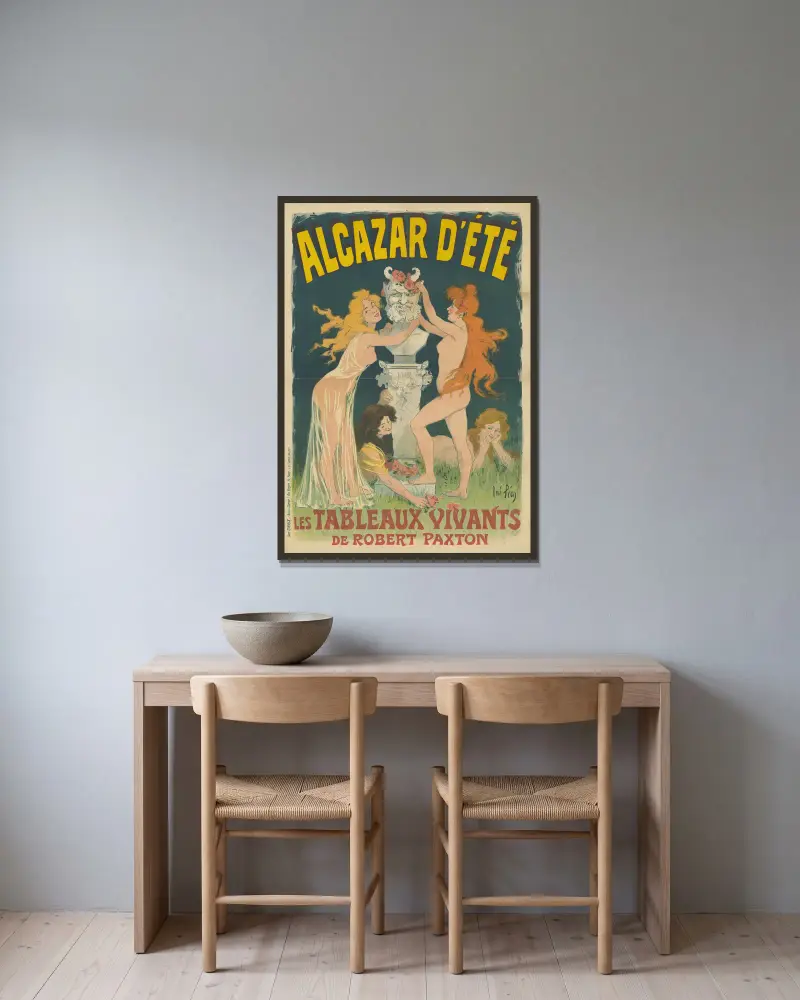 Alcazar d’Eté. Les tableaux vivants av René Péan inramad på en vägg