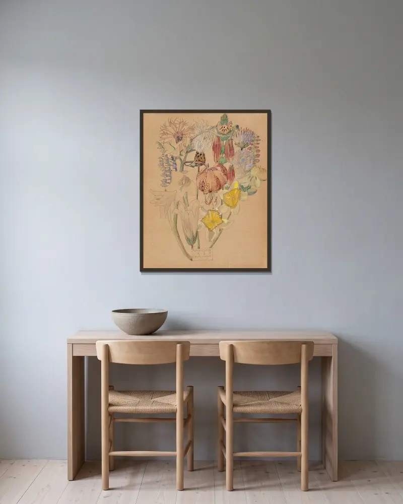 Mont Louis – Flower Study av Charles Rennie Mackintosh inramad på en vägg