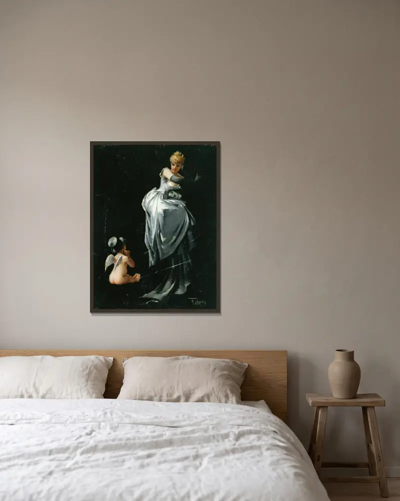 Uwięziona w sieci, Luis Ricardo Falero w ramie na ścianie