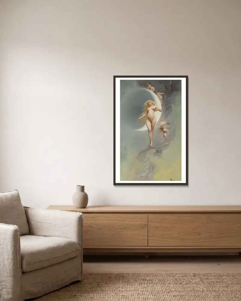 The Planet Venus av Luis Ricardo Falero inramad på en vägg