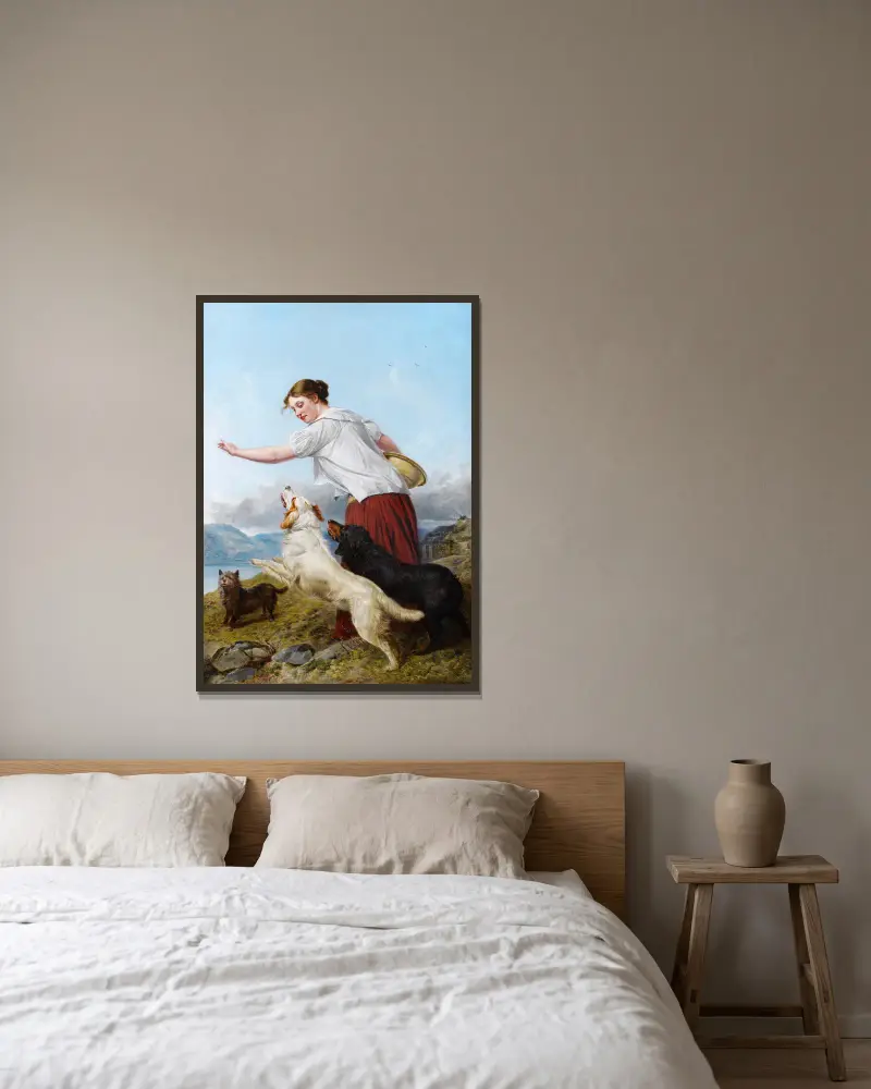 Ein Spaziergang im Hochland von Richard Ansdell gerahmt an einer Wand