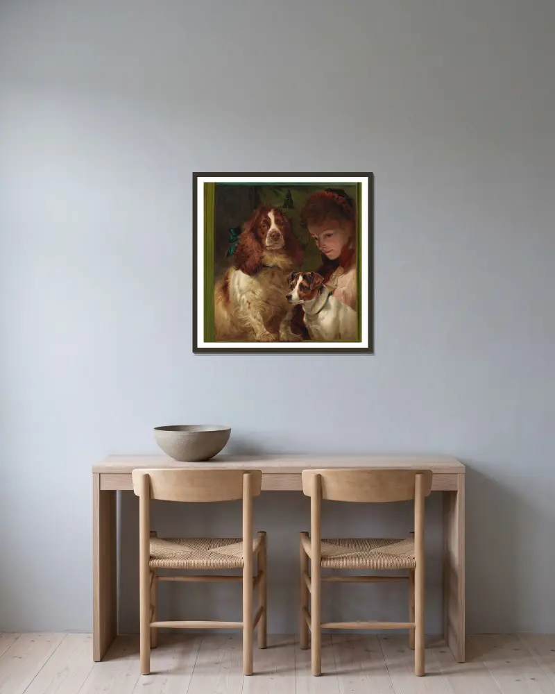 Lucky Dogs von Richard Ansdell gerahmt an einer Wand