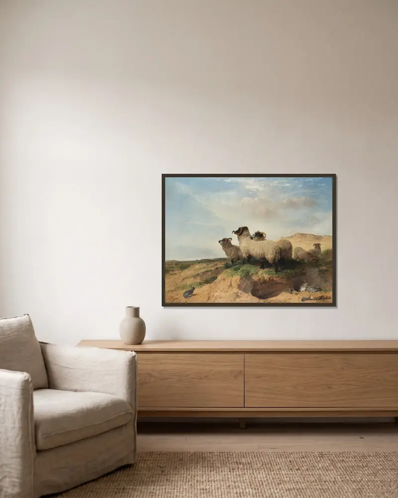 Lytham Sandhills von Richard Ansdell gerahmt an einer Wand