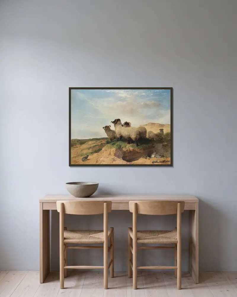 Lytham Sandhills von Richard Ansdell gerahmt an einer Wand