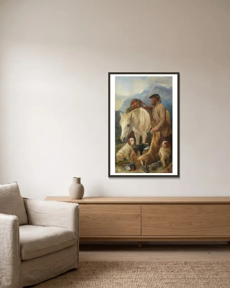 Der Pony des Wildhüters, 1869 von Richard Ansdell gerahmt an einer Wand
