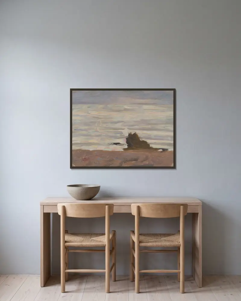 Graues Meer, Arild von Richard Bergh gerahmt an einer Wand