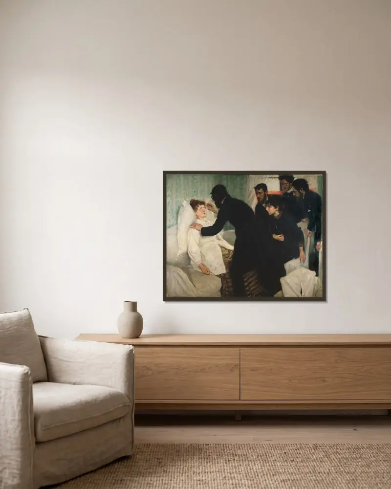 Hypnotische Séance von Richard Bergh gerahmt an einer Wand