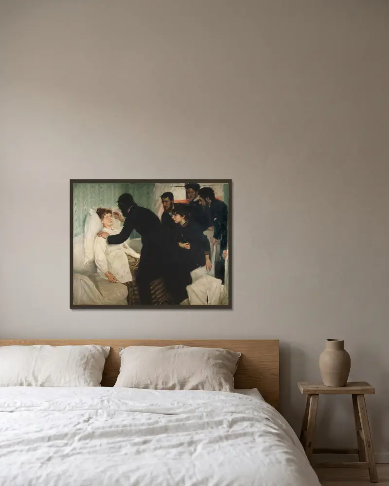 Hypnotische Séance von Richard Bergh gerahmt an einer Wand