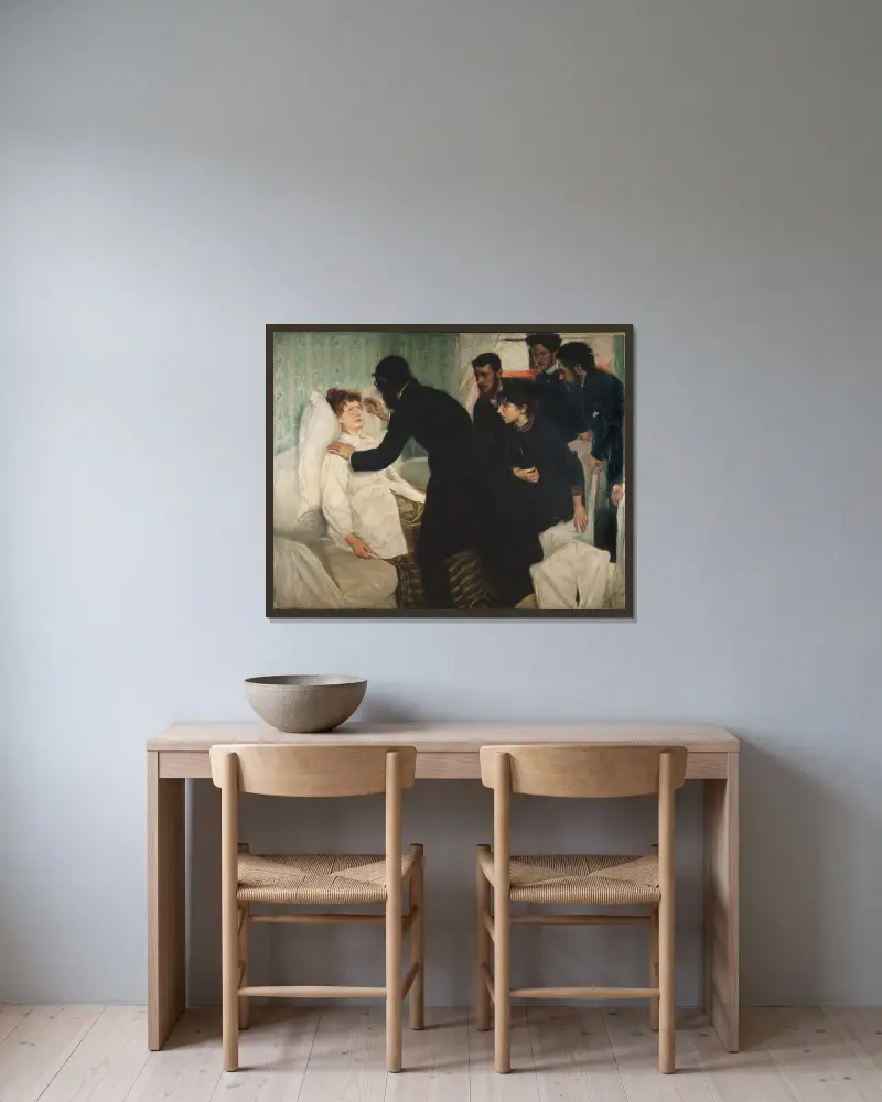 Hypnotische Séance von Richard Bergh gerahmt an einer Wand