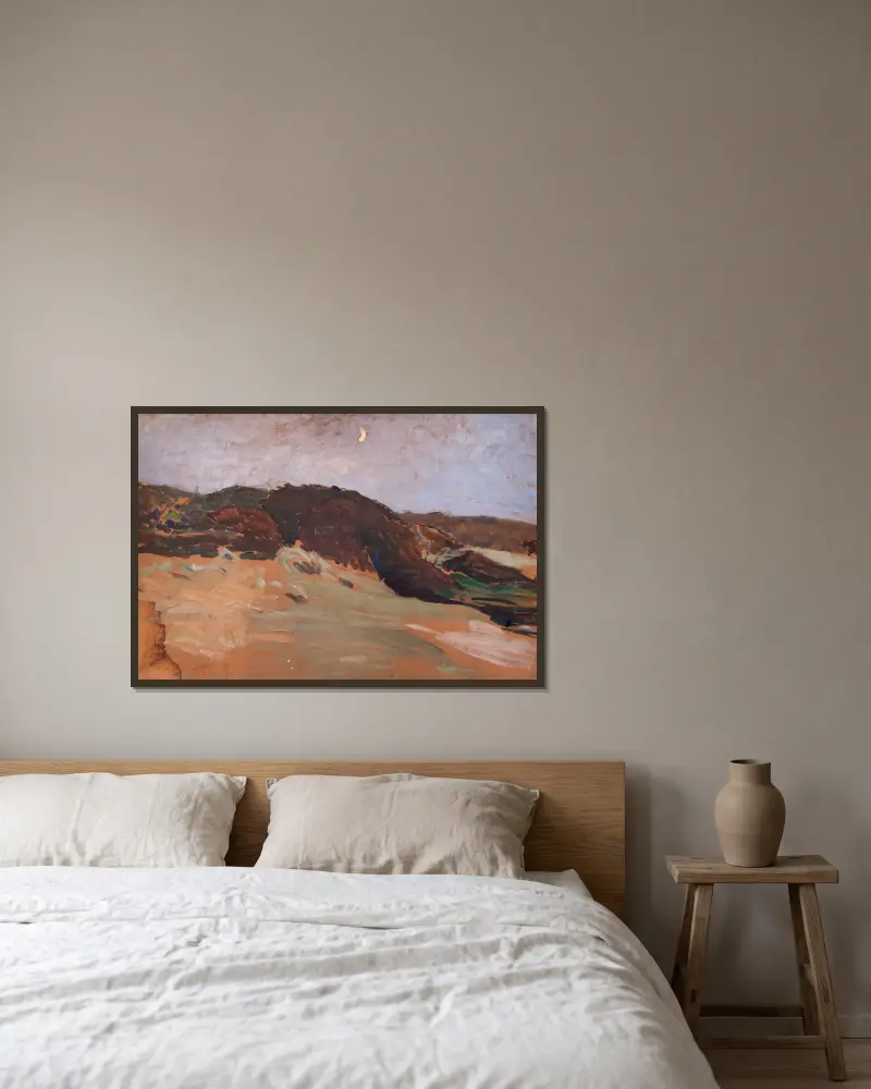 Landschaft aus Varberg von Richard Bergh gerahmt an einer Wand