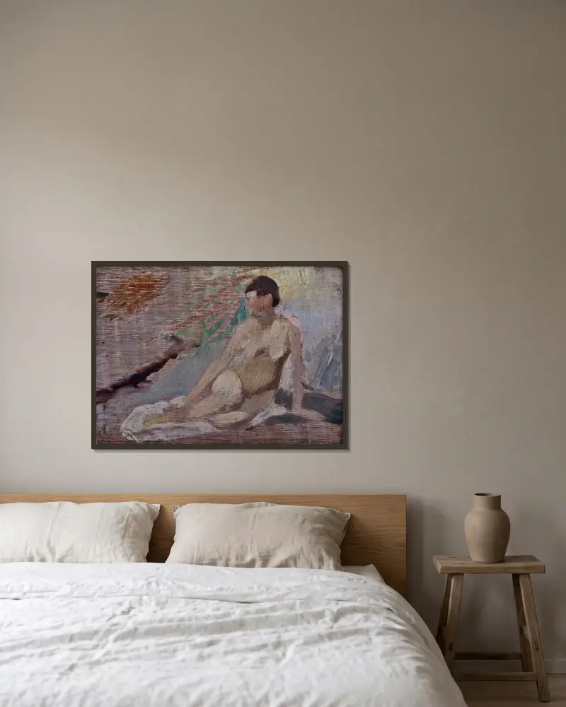 Modellstudie von Richard Bergh gerahmt an einer Wand