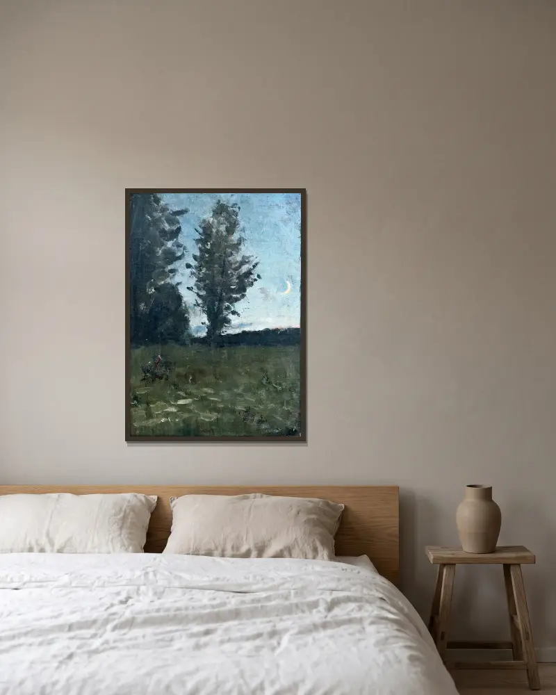 Měsíční krajina, Richard Bergh v rámu na stěně