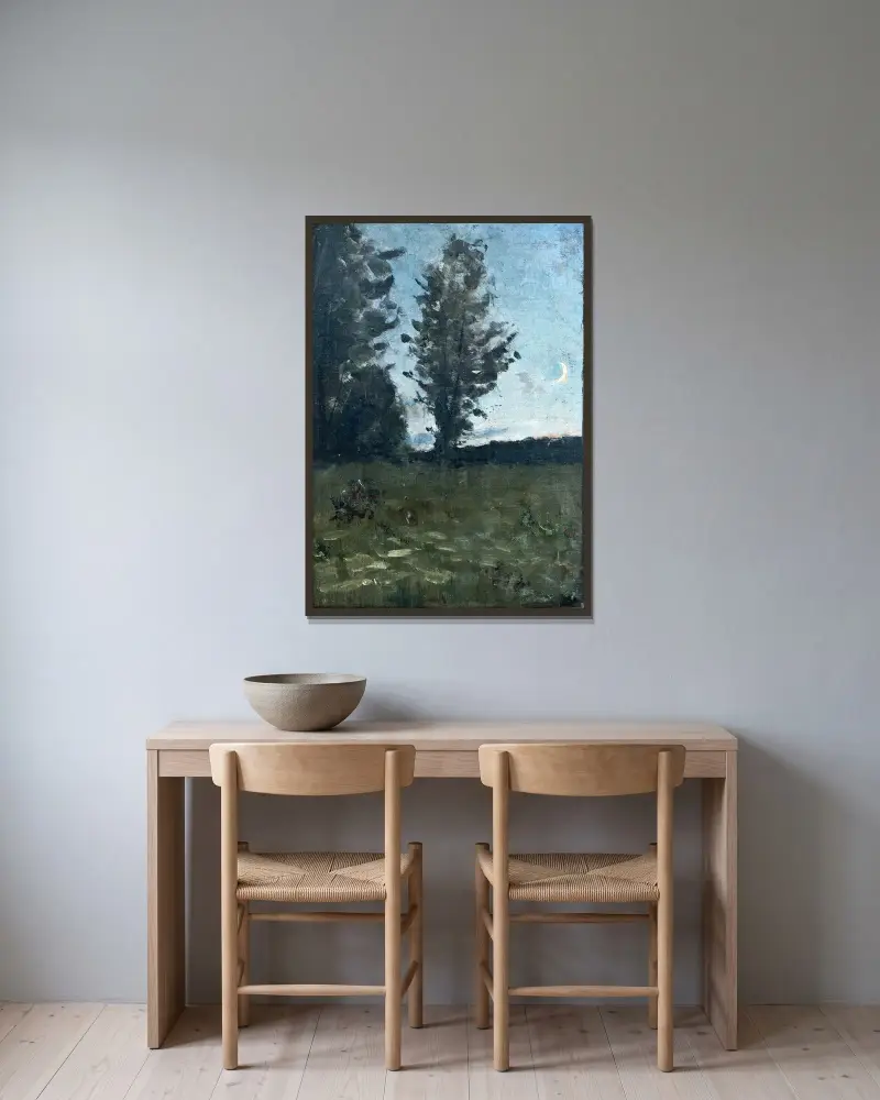 Měsíční krajina, Richard Bergh v rámu na stěně