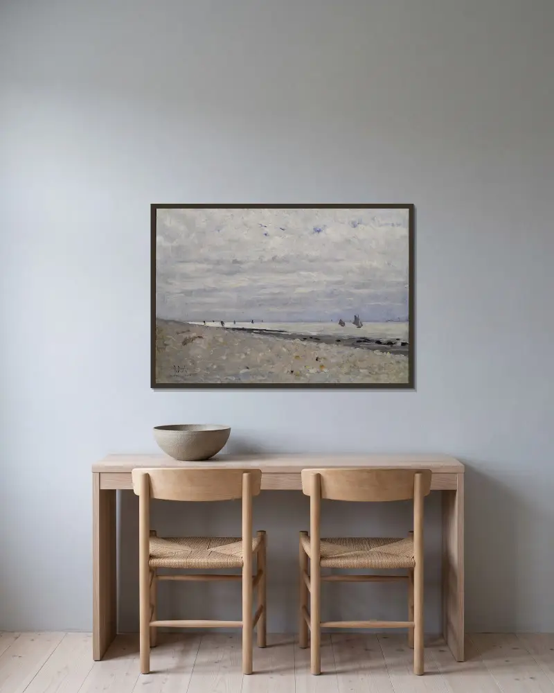 Havslandskap vid Honfleur av Richard Bergh inramad på en vägg