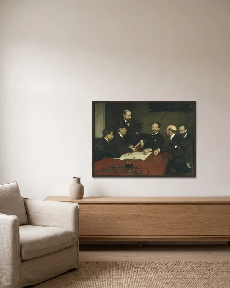 Der Vorstand des Künstlerverbands von Richard Bergh gerahmt an einer Wand