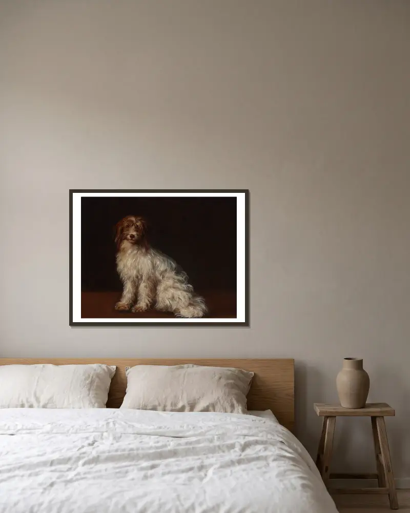 Ein langhaariger Terrier von Richard Cosway gerahmt an einer Wand