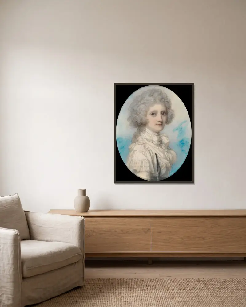 Elizabeth, Countess of Hopetown av Richard Cosway inramad på en vägg