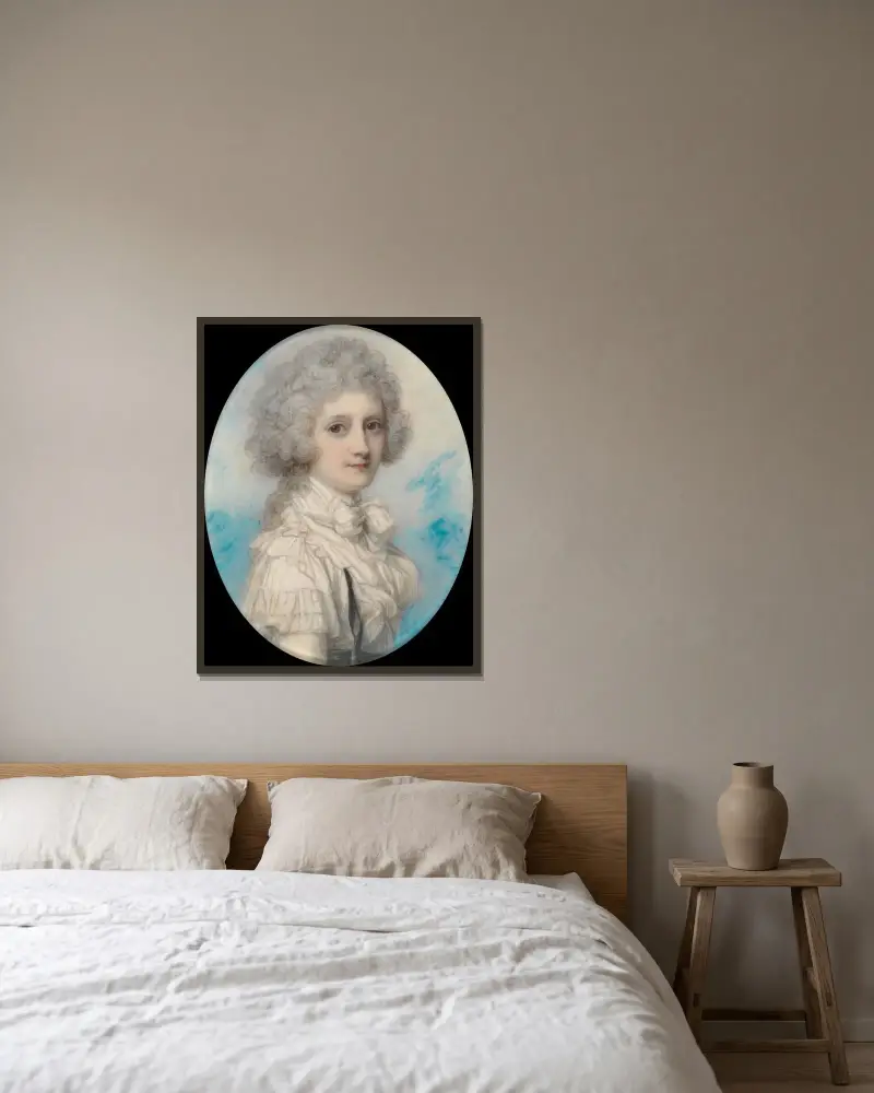 Elizabeth, Countess of Hopetown av Richard Cosway inramad på en vägg