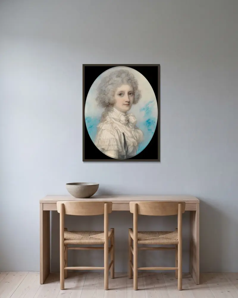 Elizabeth, Countess of Hopetown av Richard Cosway inramad på en vägg