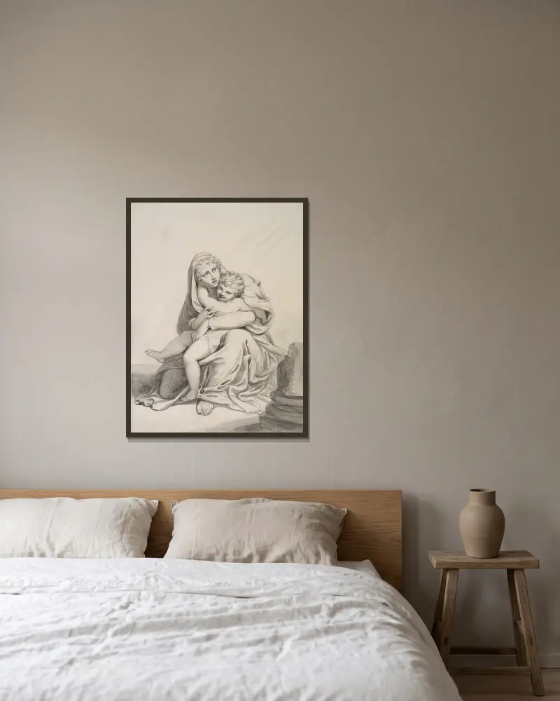 Madonna with Child av Richard Cosway inramad på en vägg