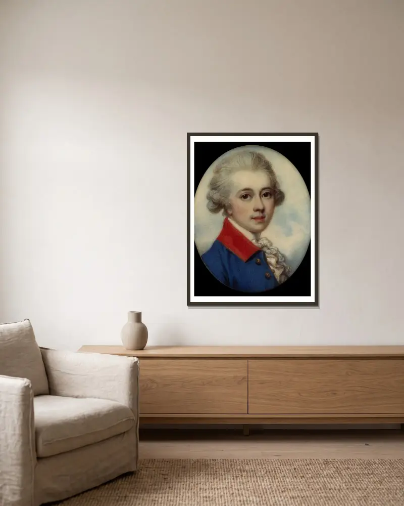 Portrait of a Gentleman av Richard Cosway inramad på en vägg