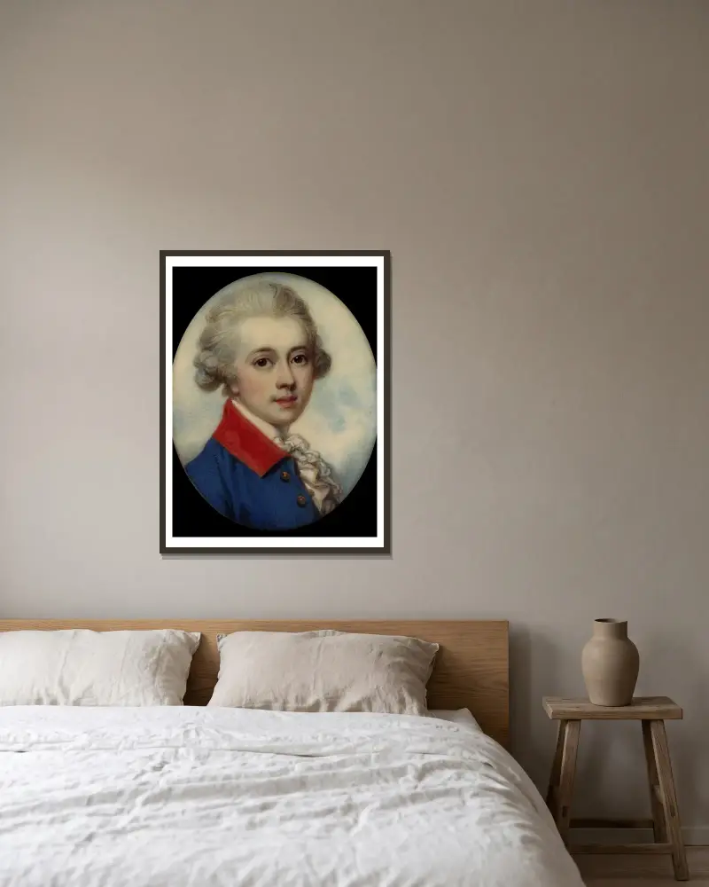 Portrait of a Gentleman av Richard Cosway inramad på en vägg