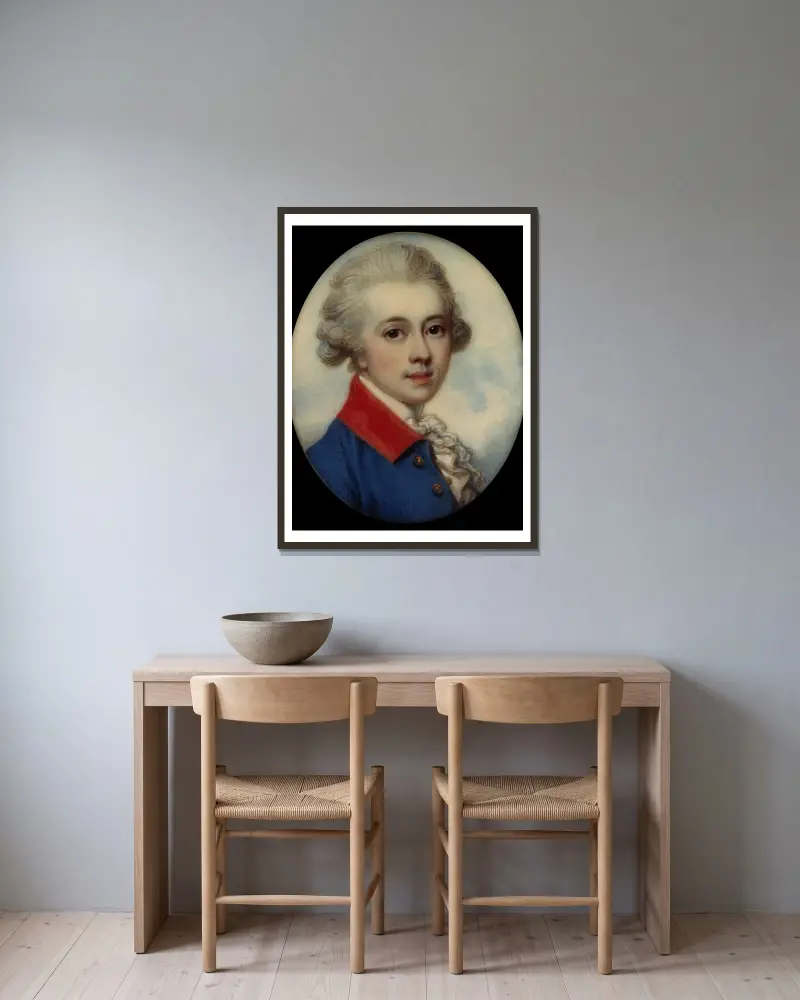 Portrait of a Gentleman av Richard Cosway inramad på en vägg