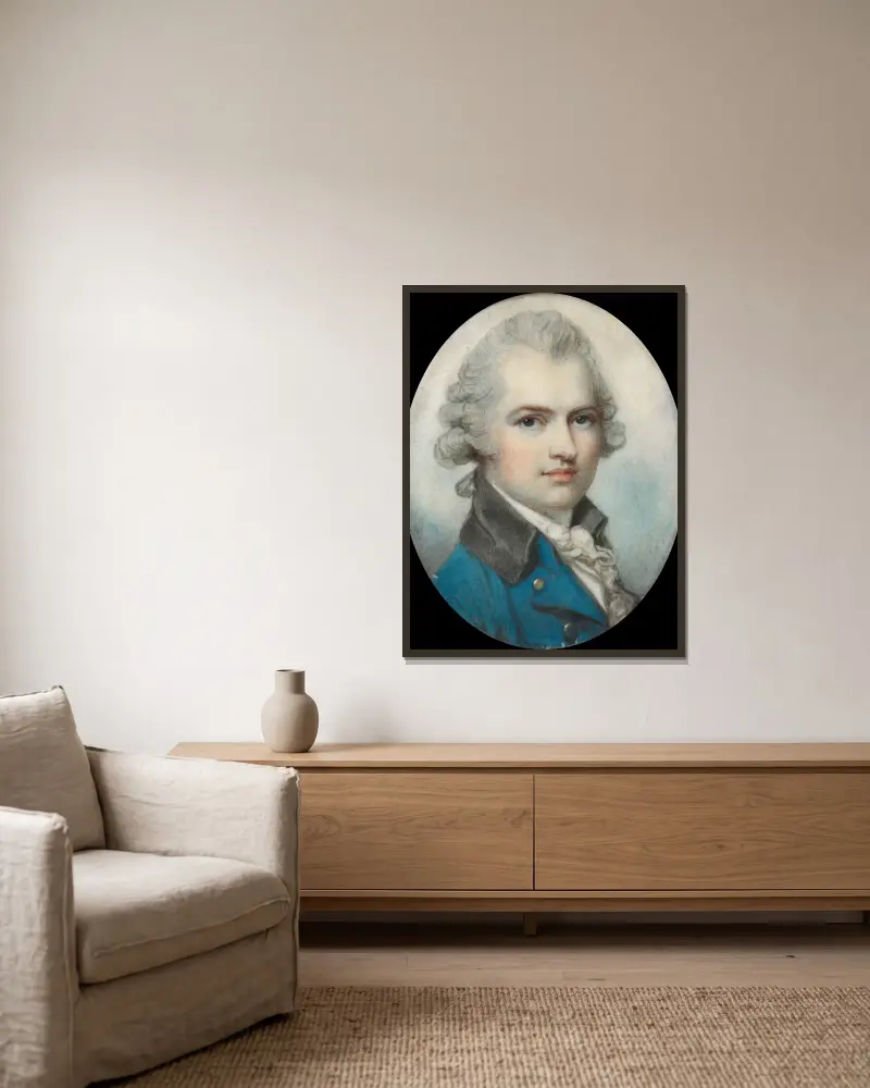 Portrait of a Man av Richard Cosway inramad på en vägg