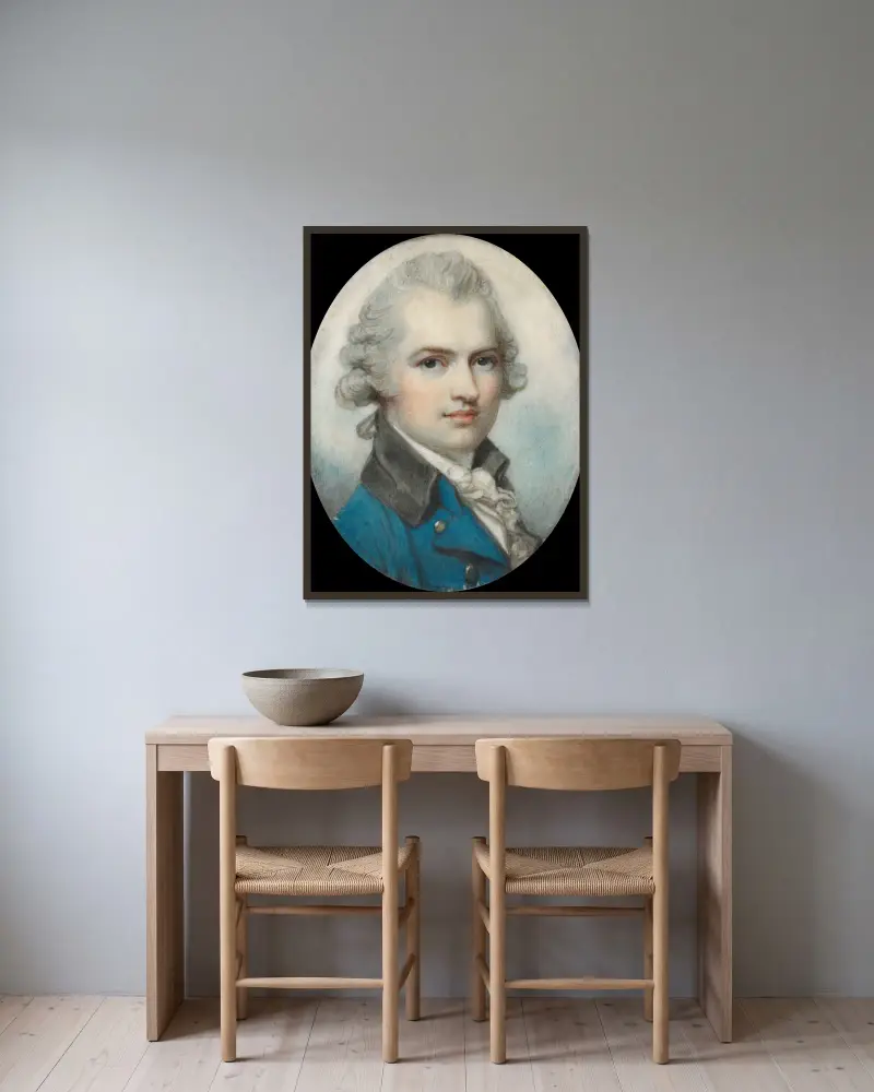 Portrait of a Man av Richard Cosway inramad på en vägg