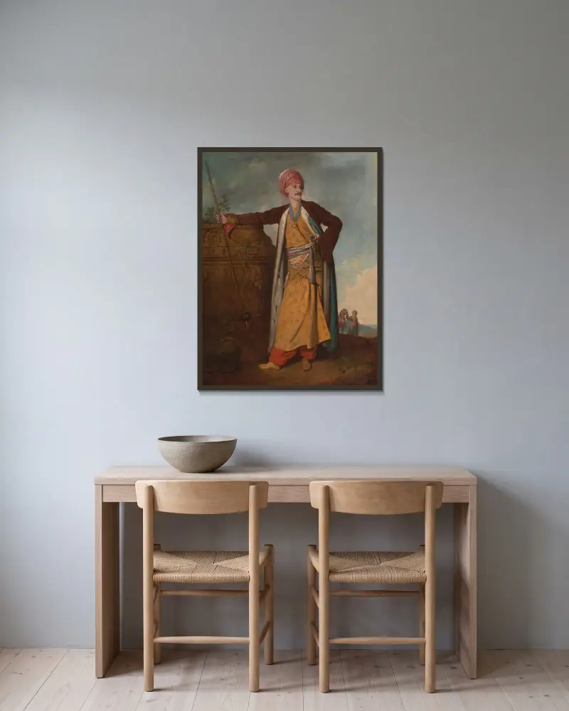 Porträtt av en armenier av Richard Cosway inramad på en vägg