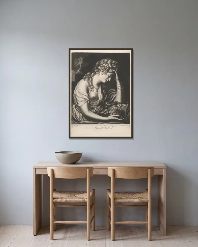 Sigismonda von Richard Cosway gerahmt an einer Wand