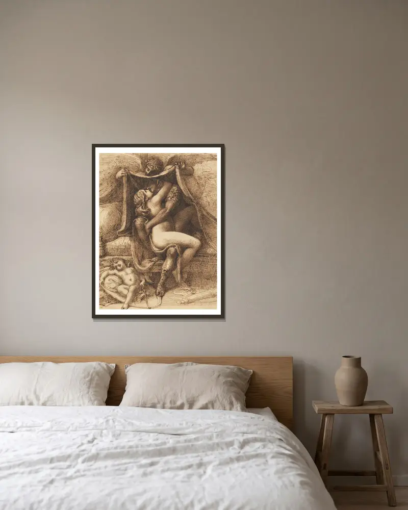 Venus and Mars av Richard Cosway inramad på en vägg
