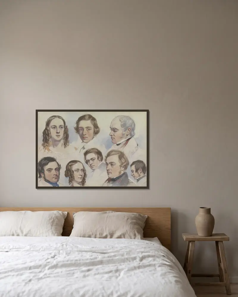 Family Portraits av Richard Dadd inramad på en vägg