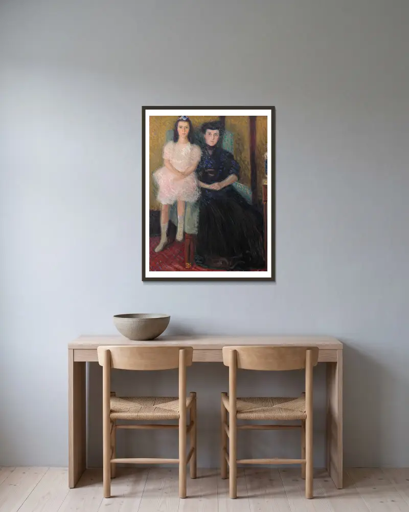 Matka i córka, Richard Gerstl w ramie na ścianie