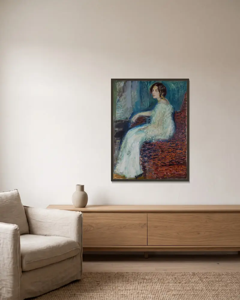 Portrait of Henryka Cohn av Richard Gerstl inramad på en vägg