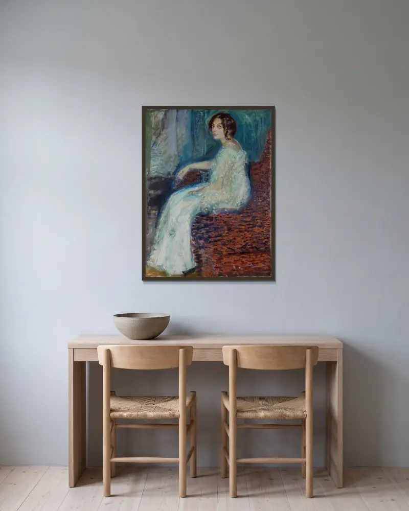 Portrait of Henryka Cohn av Richard Gerstl inramad på en vägg