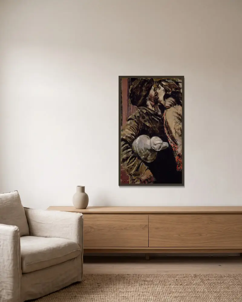 Gruvarbetaren av Walter Richard Sickert inramad på en vägg