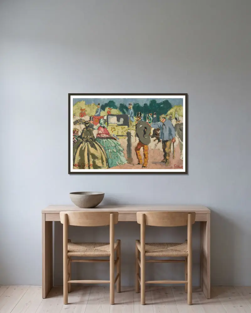 Dva opozdilci (podle Johna Gilberta), Walter Richard Sickert v rámu na stěně
