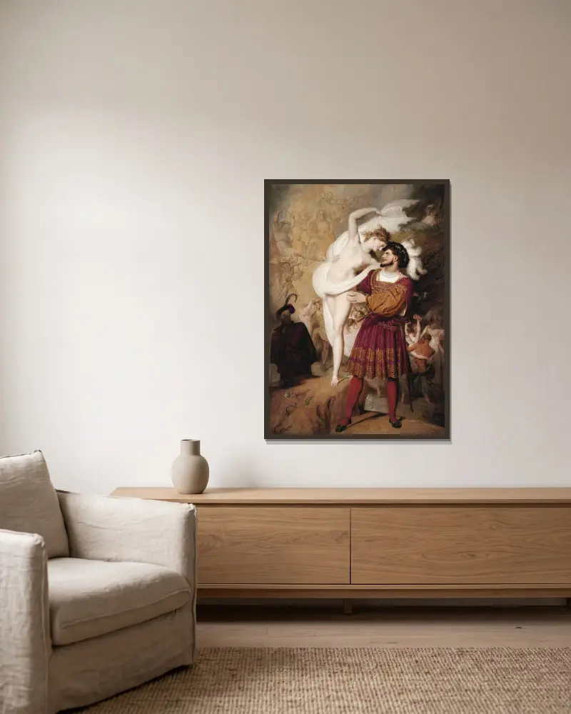 Faust und Lilith von Richard Westall gerahmt an einer Wand
