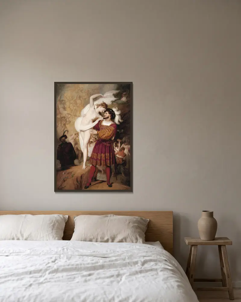 Faust und Lilith von Richard Westall gerahmt an einer Wand