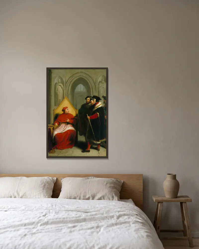Wolsey in Ungnade von Richard Westall gerahmt an einer Wand